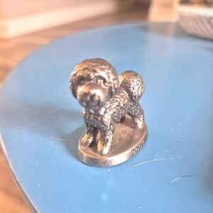 Silver Tone Pewter Poodle Dog Figurine Pewter Dog Figurines Dog Decor 2008